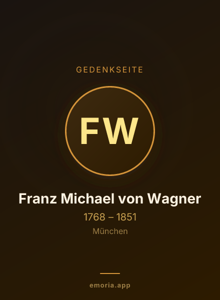 Gedenkportrait von Franz Michael von Wagner