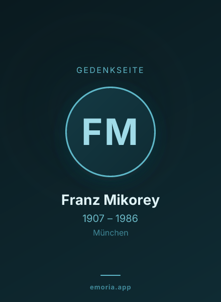 Gedenkportrait von Franz Mikorey