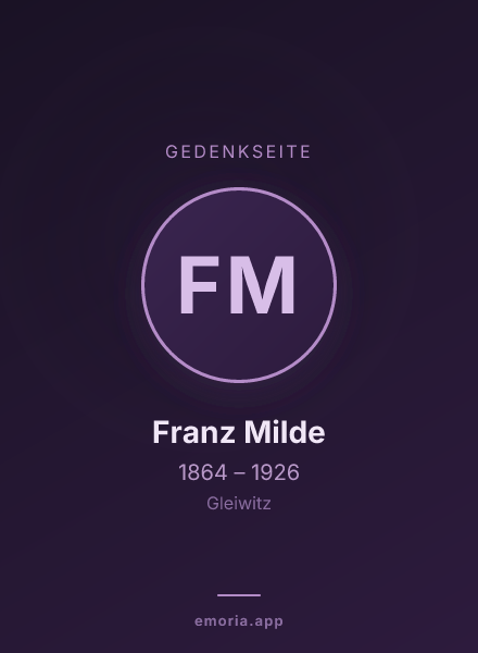 Gedenkportrait von Franz Milde