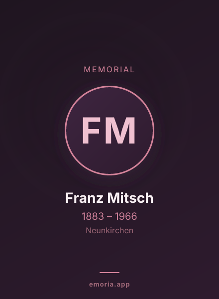 Memorial portrait of Franz Mitsch