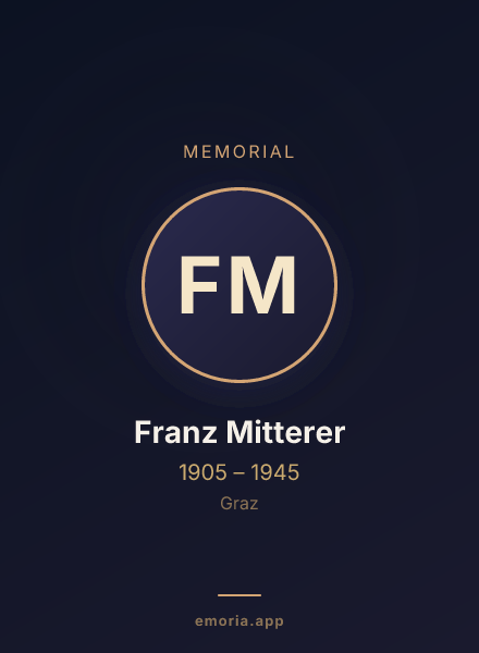 Memorial portrait of Franz Mitterer