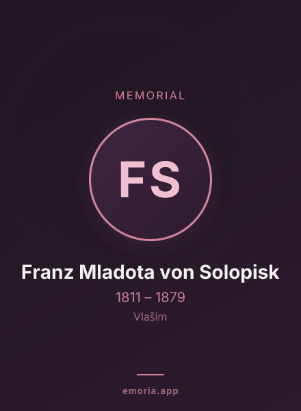 Memorial portrait of Franz Mladota von Solopisk