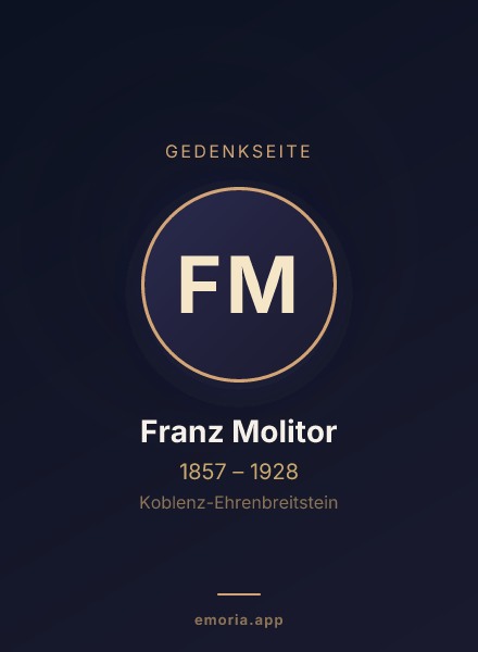 Gedenkportrait von Franz Molitor