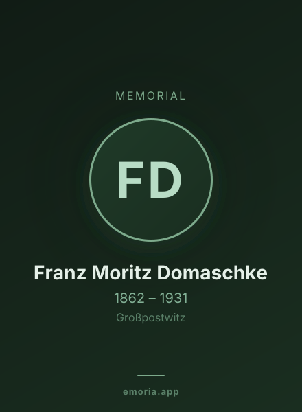 Memorial portrait of Franz Moritz Domaschke