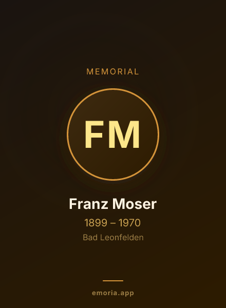 Memorial portrait of Franz Moser