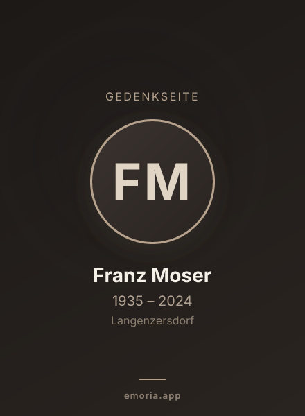 Gedenkportrait von Franz Moser