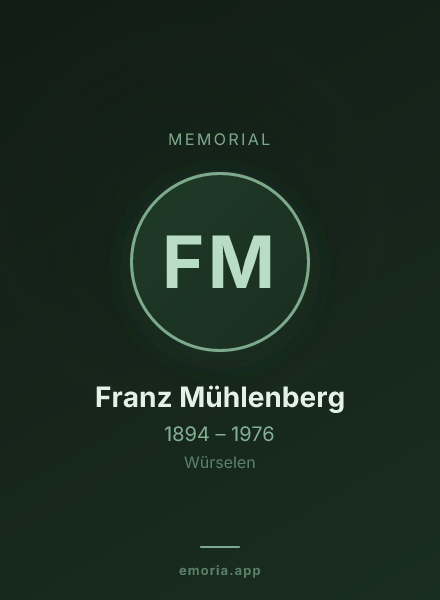 Memorial portrait of Franz Mühlenberg
