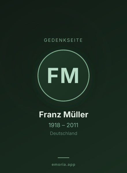 Gedenkportrait von Franz Müller