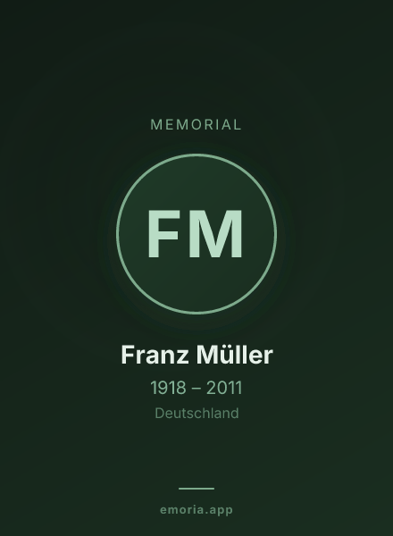Memorial portrait of Franz Müller