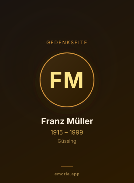 Gedenkportrait von Franz Müller