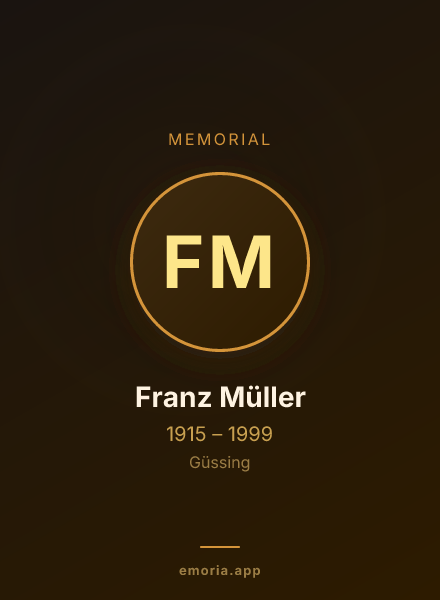 Memorial portrait of Franz Müller