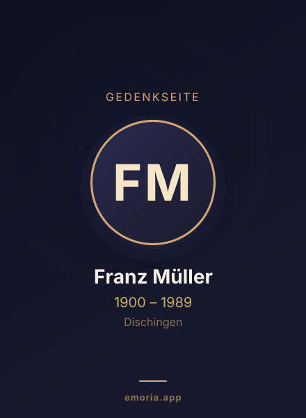 Gedenkportrait von Franz Müller
