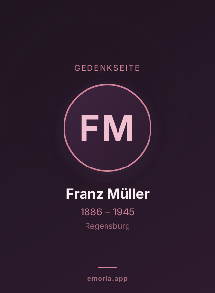 Gedenkportrait von Franz Müller