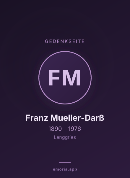 Gedenkportrait von Franz Mueller-Darß