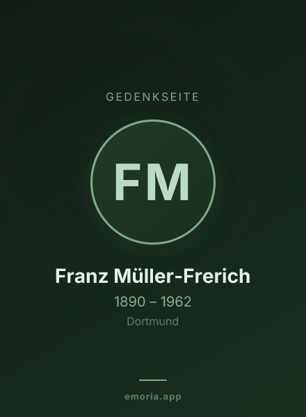 Gedenkportrait von Franz Müller-Frerich