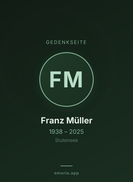 Gedenkportrait von Franz Müller