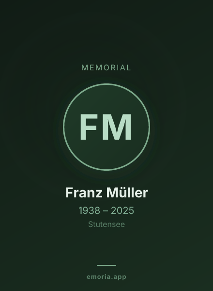 Memorial portrait of Franz Müller