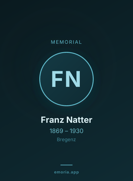 Memorial portrait of Franz Natter