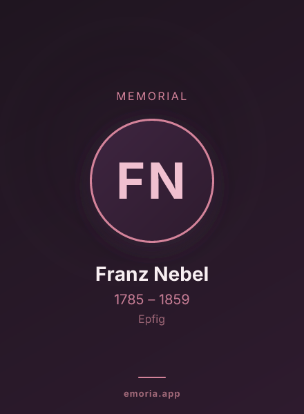 Memorial portrait of Franz Nebel