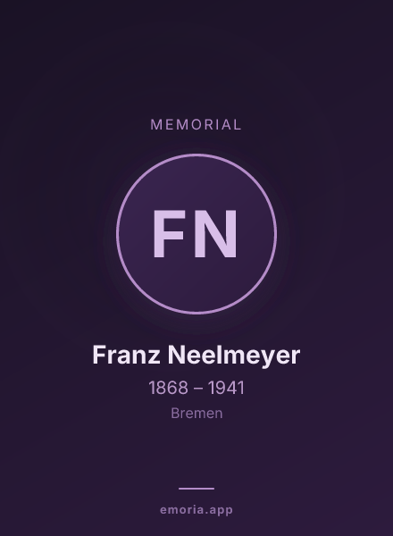 Memorial portrait of Franz Neelmeyer