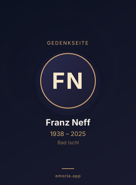 Gedenkportrait von Franz Neff
