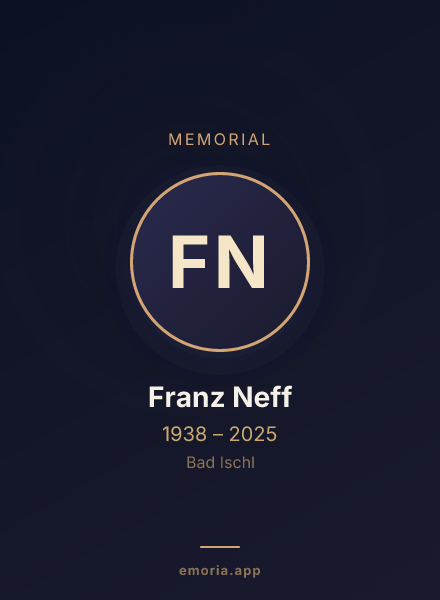 Memorial portrait of Franz Neff
