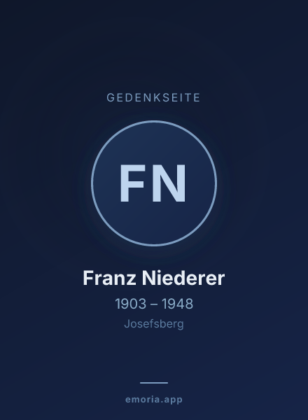 Gedenkportrait von Franz Niederer