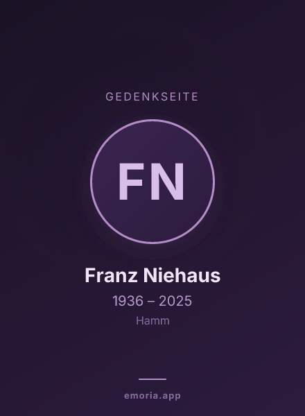 Gedenkportrait von Franz Niehaus