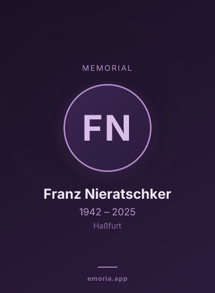 Memorial portrait of Franz Nieratschker