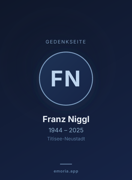 Gedenkportrait von Franz Niggl