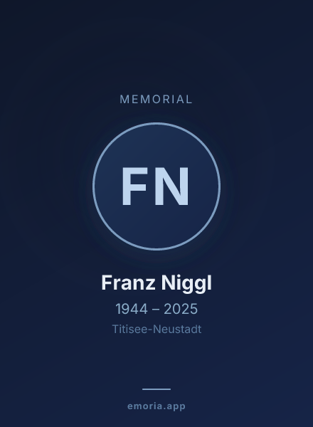 Memorial portrait of Franz Niggl