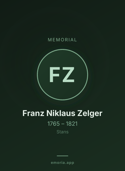 Memorial portrait of Franz Niklaus Zelger
