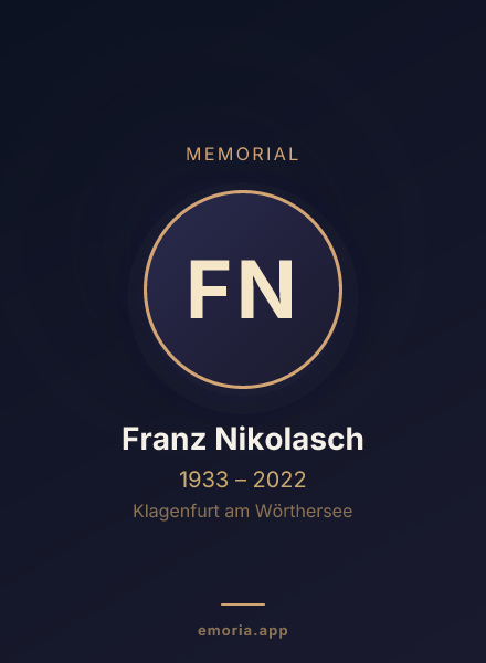 Memorial portrait of Franz Nikolasch