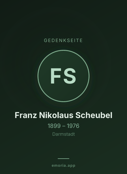 Gedenkportrait von Franz Nikolaus Scheubel