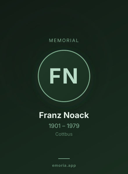 Memorial portrait of Franz Noack