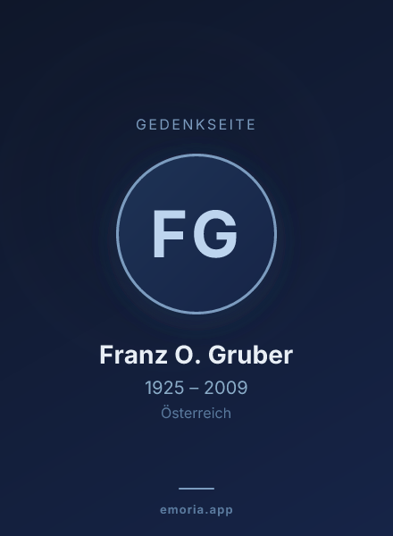 Gedenkportrait von Franz O. Gruber