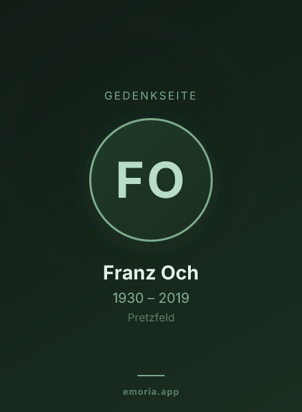 Gedenkportrait von Franz Och