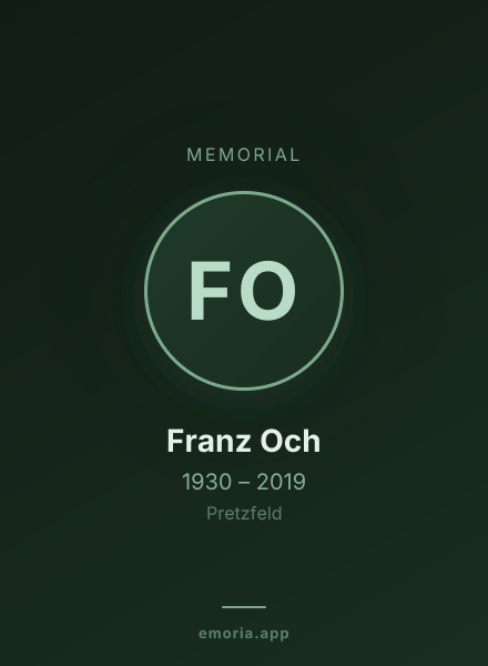 Memorial portrait of Franz Och
