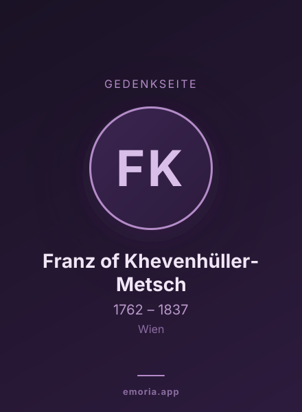 Gedenkportrait von Franz of Khevenhüller-Metsch