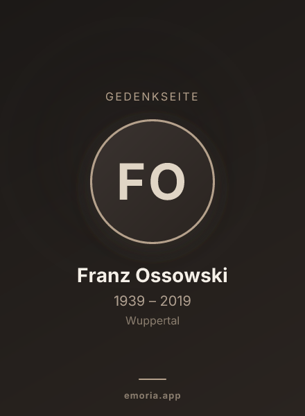 Gedenkportrait von Franz Ossowski