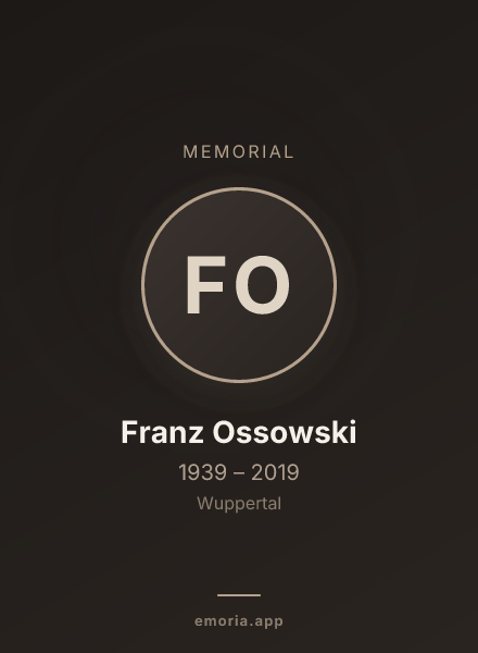 Memorial portrait of Franz Ossowski