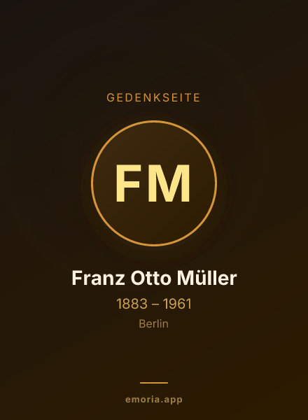 Gedenkportrait von Franz Otto Müller