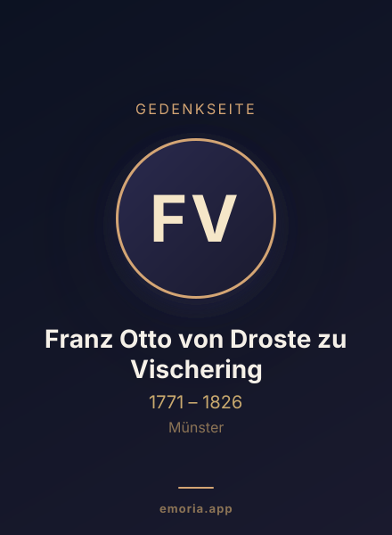 Gedenkportrait von Franz Otto von Droste zu Vischering