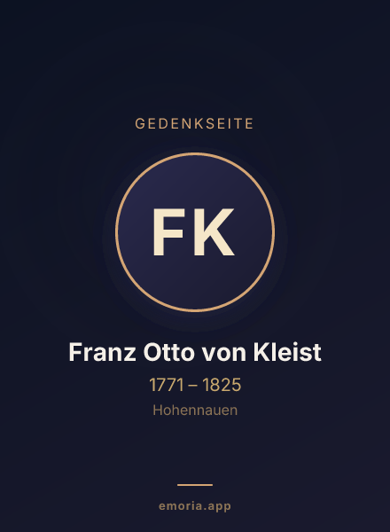 Gedenkportrait von Franz Otto von Kleist
