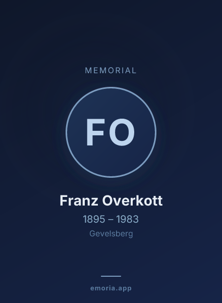 Memorial portrait of Franz Overkott