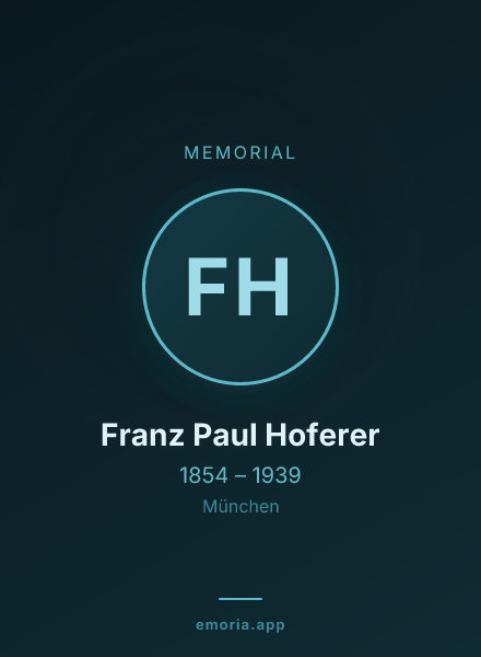Memorial portrait of Franz Paul Hoferer