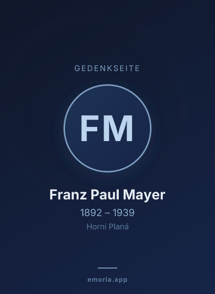 Gedenkportrait von Franz Paul Mayer
