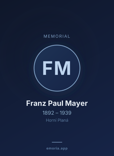 Memorial portrait of Franz Paul Mayer