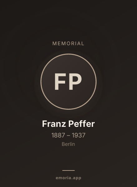 Memorial portrait of Franz Peffer