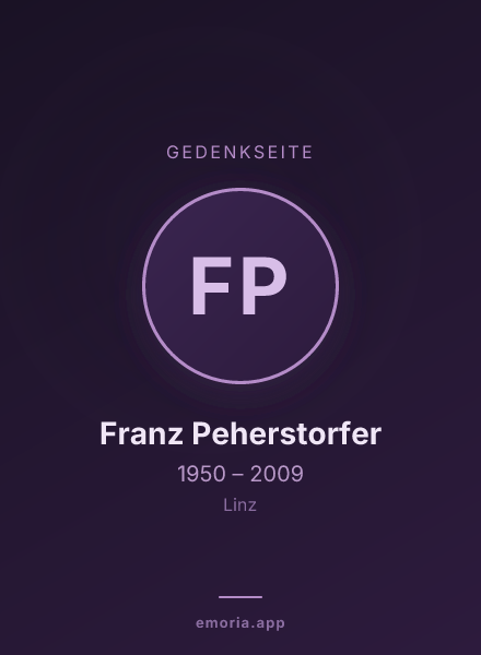 Gedenkportrait von Franz Peherstorfer